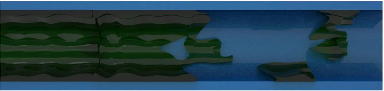 Diagrama: la señal de HydroFLOW desprende la biopelícula adherida a la tubería