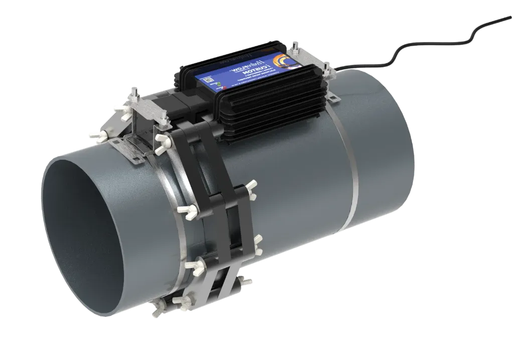 Acondicionador HydroFLOW i-range instalado sobre una tubería